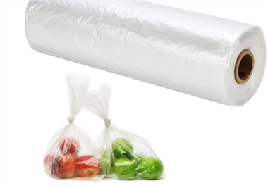 Rouleau de sacs de produits en plastique transparent